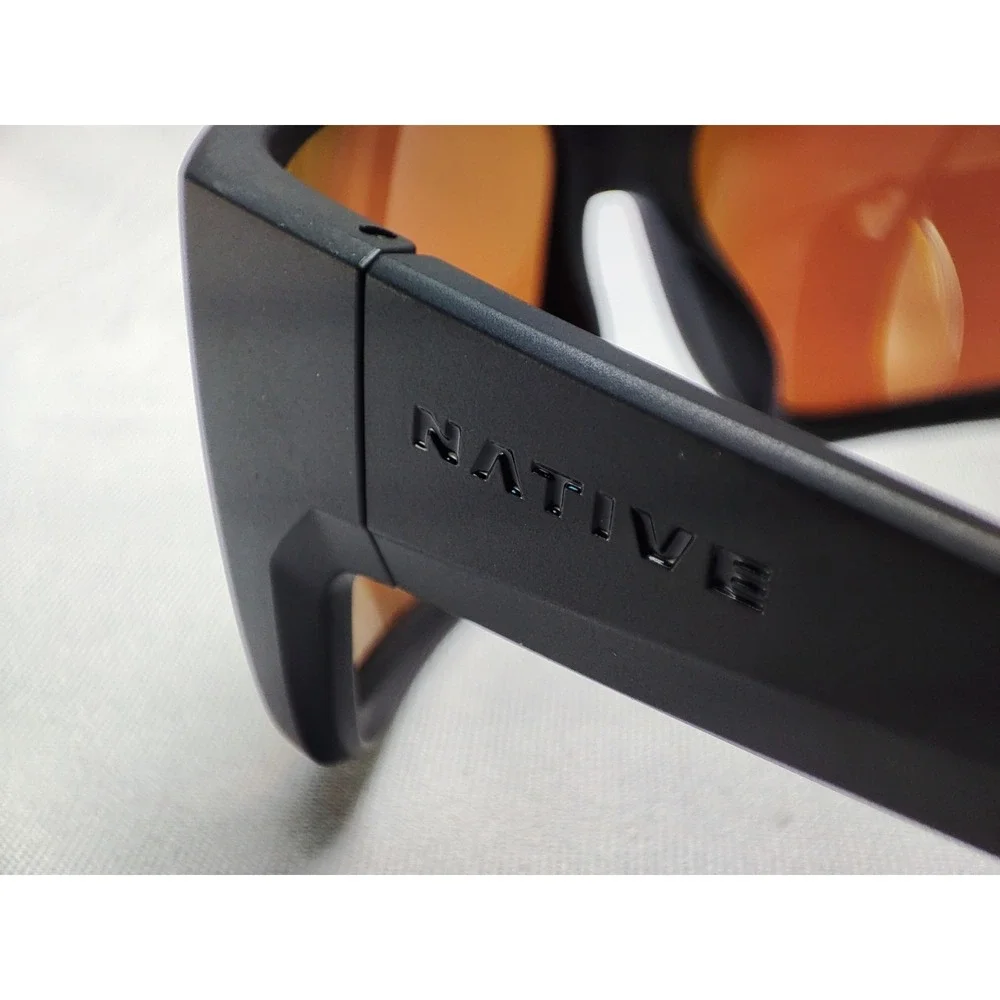Native Eyewear Badlands Polarized Matte Black Green Mirror Wrap 58-16-125